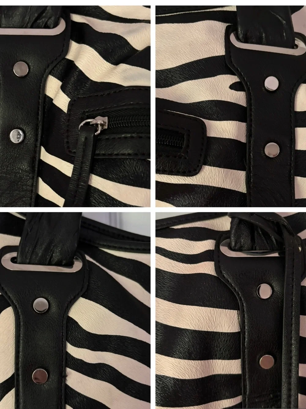 Mondani NY Zebra Print faux leather Tote Bag